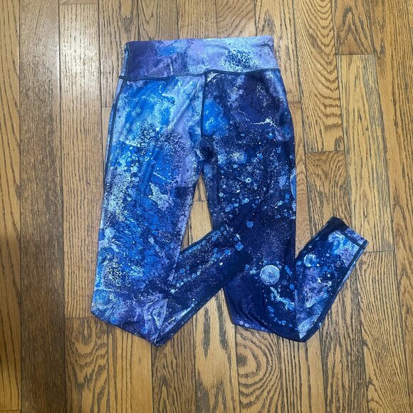 Sweaty Betty Blue Space Print All Day Full Length Workout Soft Leggings - XS - Picture 2 of 3
